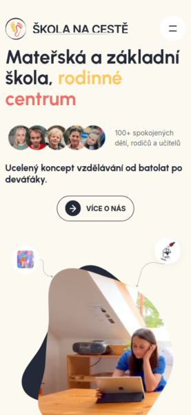 Škola na cestě – webové stránky na mobilu